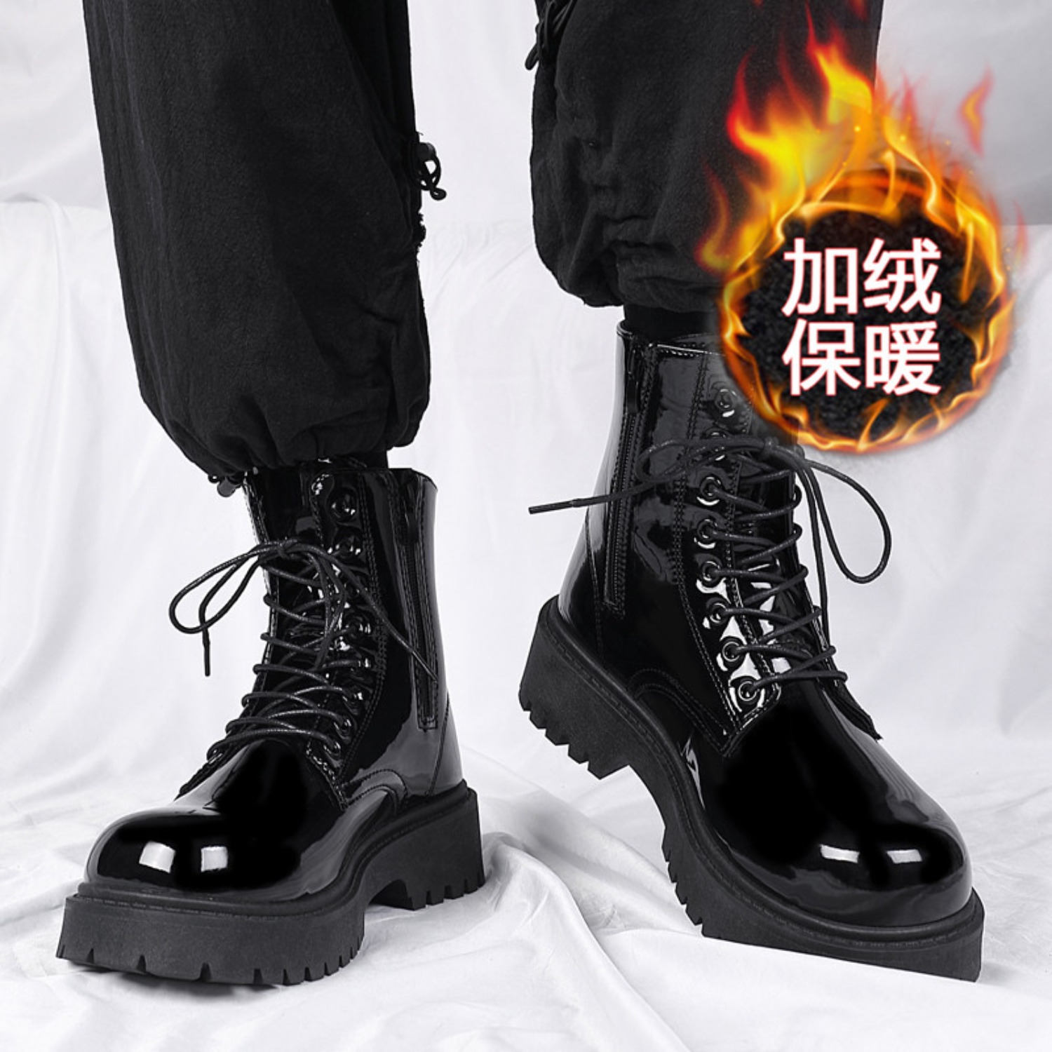 Waterproof Winter Boot - أحذية رجالية دافئة مبطنة بالفرو عالية