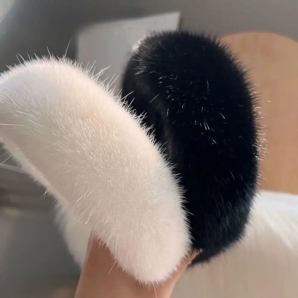 2025 الخريف الشتاء فرو المنك ب - مراجعة Winter Headband Fleece وسعره